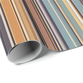 Papel De Regalo Rústico Sunset Stripes Gift Wrft - Cálido Medio si