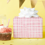 Papel De Regalo Rústico Tejido Patrón moderno Bonito rosa<br><div class="desc">Este moderno diseño de papel envuelto presenta un patrón cruzado a mano en blanco sobre un fondo rosa bonito...  ¡Una magnífica elección para muchas ocasiones!</div>