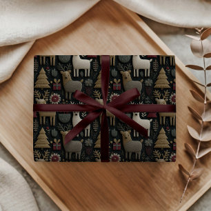 Papel De Regalo Rústicos Navidades de renos y bosques escandinavos