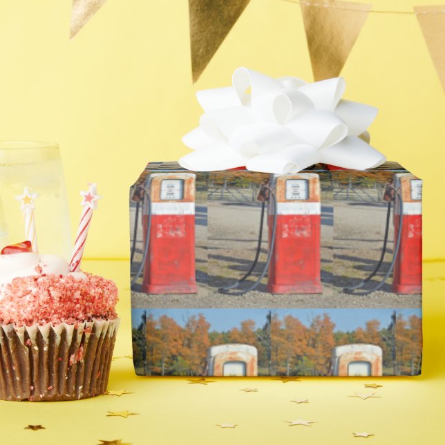 Papel De Regalo Rusty bombeo retro de gasolina (Fiesta de cumpleaños )