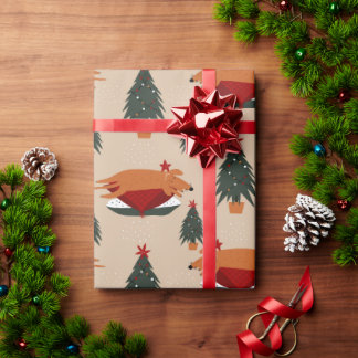 Papel De Regalo Rusty el árbol de Navidad durmiente para perros