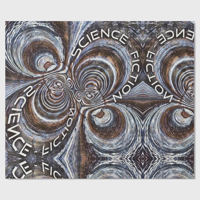 Papel De Regalo Rusty Fractal Science Fiction (Superficie plana)