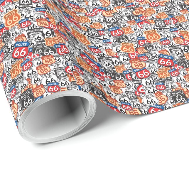 Papel De Regalo Ruta 66 (Esquina del rollo)