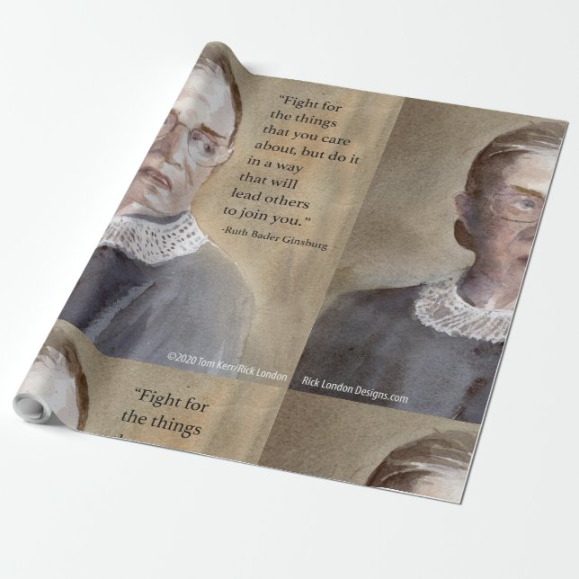 Papel De Regalo Ruth Bader Ginsburg y Cita (Desenrollado)