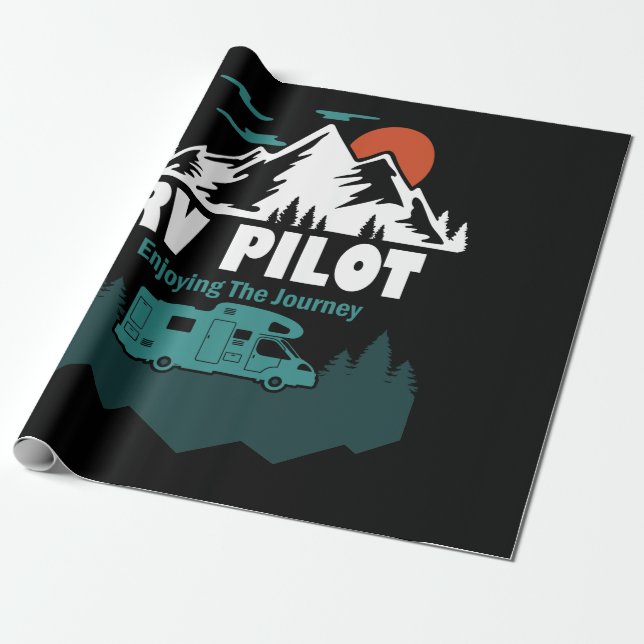 Papel De Regalo RV Pilot Camping Motorhome Travel Vacation Gift (Desenrollado)