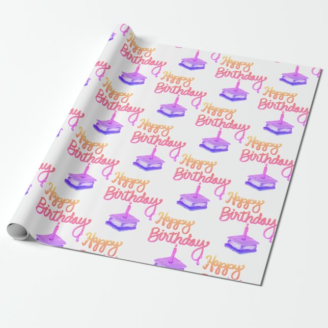 Papel De Regalo S’mores Happy Birthday (Desenrollado)