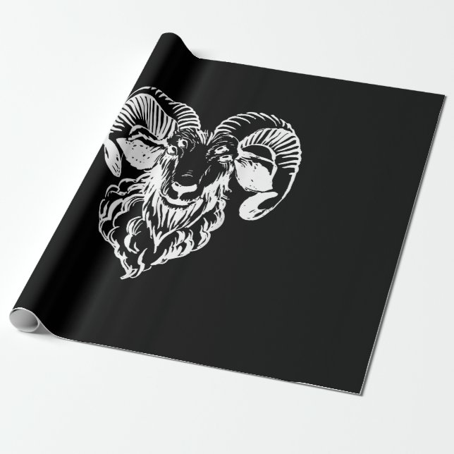 Papel De Regalo Sabbatic Baphomet Goat Evil Satanic (Desenrollado)