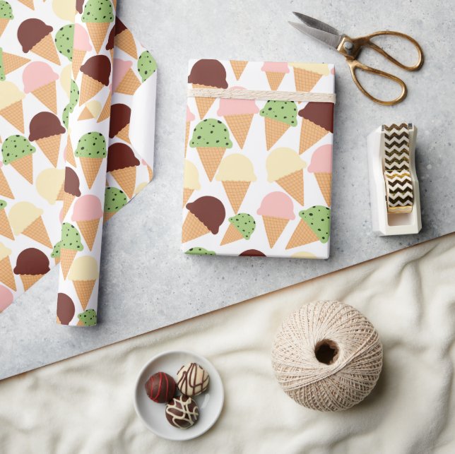 Papel De Regalo Sabores De Crema De Hielo (Artesanía)