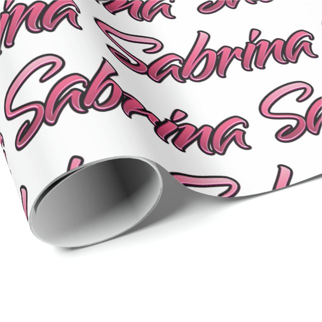 Papel De Regalo Sabrina faded pink personalisiertes Geschenkpapier (Esquina del rollo)
