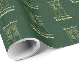 Papel De Regalo Sacerdote 50 Aniversario del cuero natural