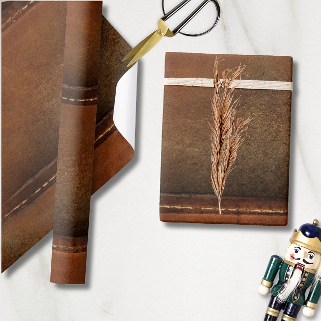 Papel De Regalo Saddle Up Tan Faux Leather (Subido por el creador)