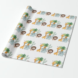 Papel De Regalo Safari Animals jungle Tropical