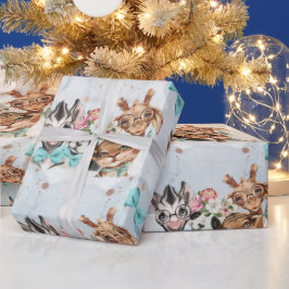 Papel De Regalo Safari wildone bebé nombre jungla con animales