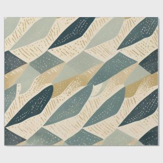 Papel De Regalo Sage Coastal Batik Parang Inspirado en Geométrico