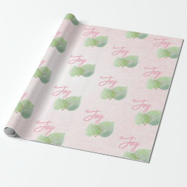 Papel De Regalo Sage Eucalyptus fondo rosa Joy Script