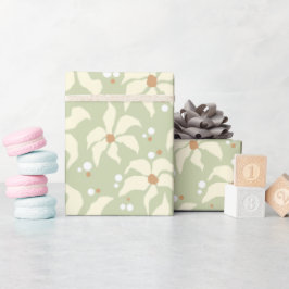 Papel De Regalo Sage Green Elegant Floral