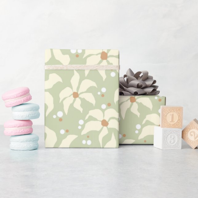 Papel De Regalo Sage Green Elegant Floral (Baby Shower)