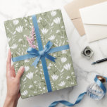 Papel De Regalo Sage Green Floral White Bridal Shower Boda<br><div class="desc">ducha de novia floral verde y blanca de bonito,  boda y cumpleaños por su papel de envoltura.</div>