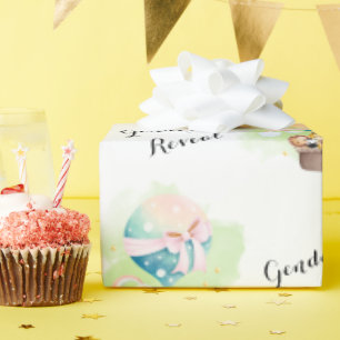 Papel De Regalo Sage Green Gender Revelan Baby Animal Safari