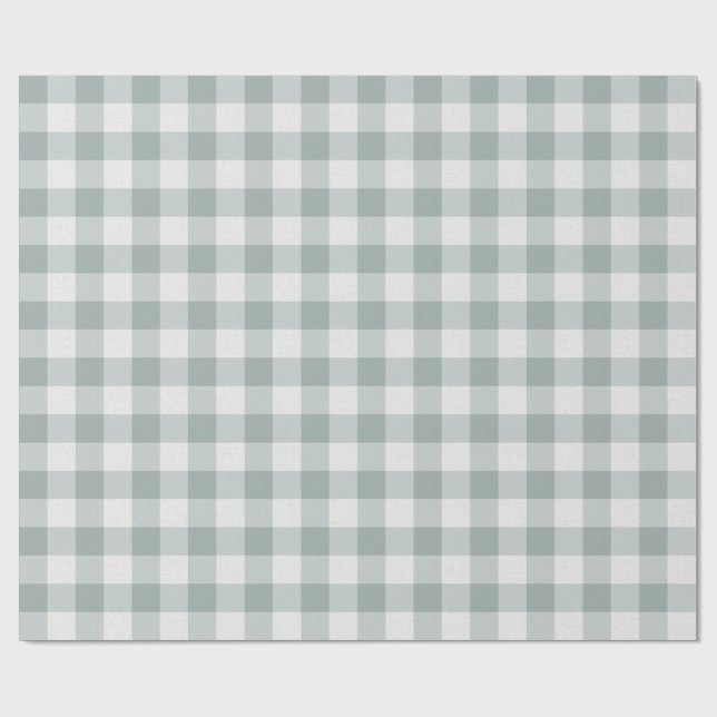 Papel De Regalo Sage Green Gingham (Superficie plana)