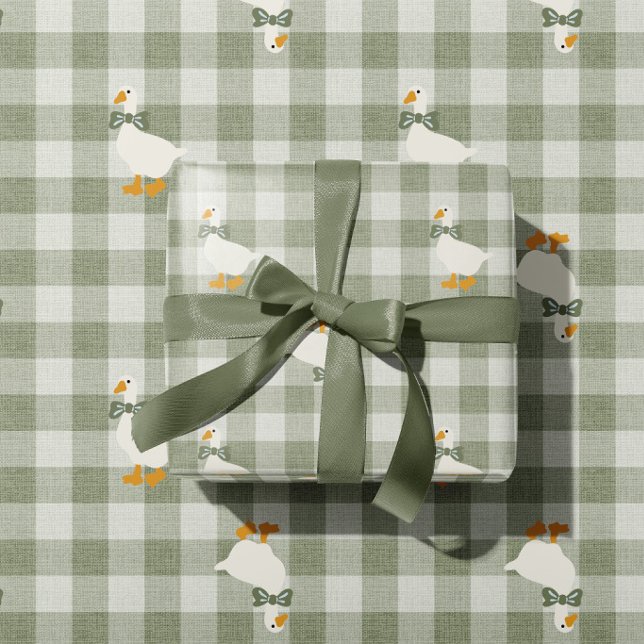 Papel De Regalo Sage Green Gingham Buffalo Check Baby Shower Linen (Subido por el creador)