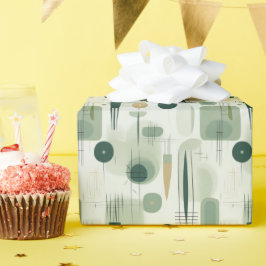 Papel De Regalo Sage Green Mid Century Resumen moderno