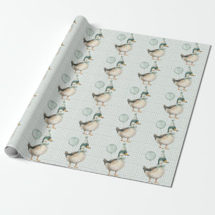 Papel De Regalo Sage Green One Lucky Duck Balloon Birday