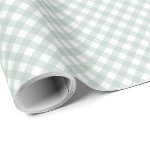 Papel De Regalo Sage green plaid cheques de ginebra pastel simples