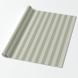 Papel De Regalo Sage Green Vertical Stripe Pattern
