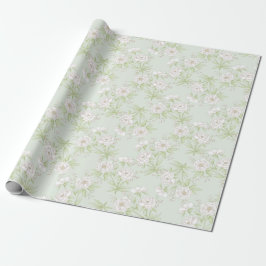 Papel De Regalo Sage Green White Rose Wedding