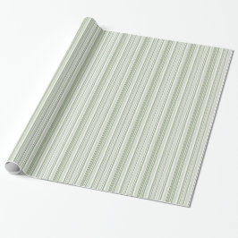 Papel De Regalo Sage (light, medium, dark) and White Stripes