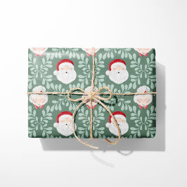 Papel De Regalo Sage Mr. & Mrs. Claus Christmas Wrapping Paper