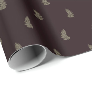 Papel De Regalo Sage Verde Navidad Tropical Hoja de Palma Negra