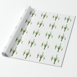 Papel De Regalo Saguaro Cactus Green Pattern Desert
