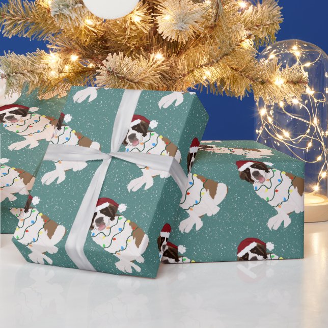 Papel De Regalo Saint Bernard, navidades (Vacaciones)