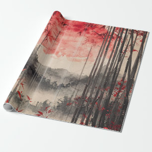 Papel De Regalo Sakura de Luna de Sangre Tinta Lavada (1)