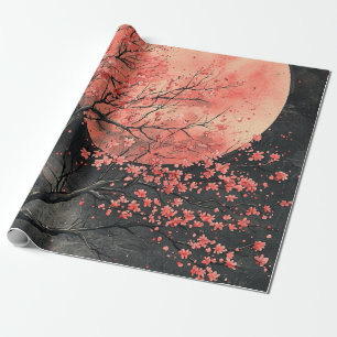 Papel De Regalo Sakura de Luna de Sangre Tinta Lavada (2)