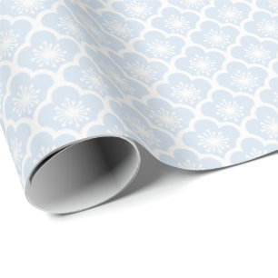 Papel De Regalo Sakura Suave Neutral - Azul Polvo