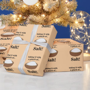 Papel De Regalo Sal Roca Tomándolo Con Un Grano De Sal Divertido