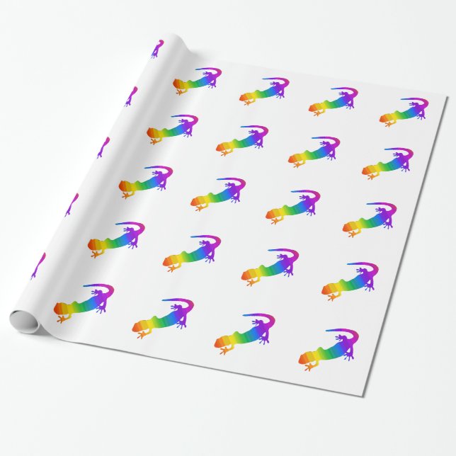 Papel De Regalo Salamandra rayada de arcoiris (Desenrollado)