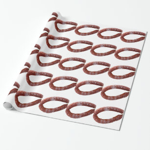 Papel De Regalo Salchicha de Chorizo aislada en corte