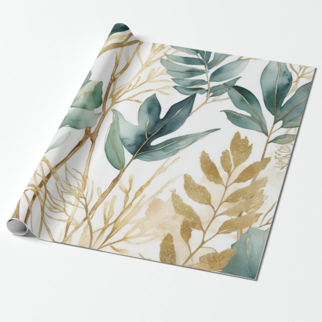 Papel De Regalo Sale de la Línea Dorada (Desenrollado)