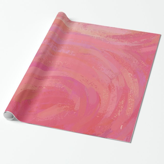 Papel De Regalo Salmon Pink Swirl (Desenrollado)