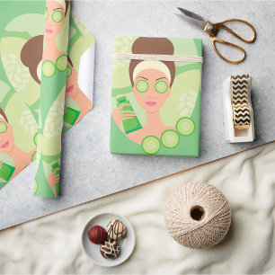 Papel De Regalo Salón de Belleza Facial Spa de Pepino