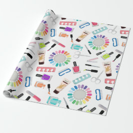 Papel De Regalo Salón de Belleza Uñas Manicura Pedicura