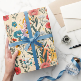 Papel De Regalo Salpicadura de pradera salvaje
