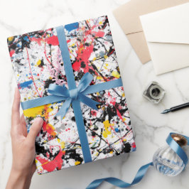 Papel De Regalo Salpicadura de tinta artística multicolor patrón a