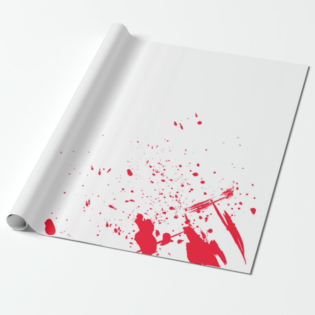 Papel De Regalo Salpicaduras de sangre roja (Desenrollado)