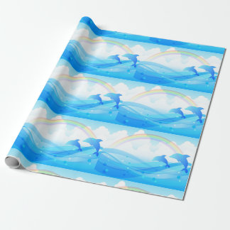 Papel De Regalo Salto de delfines azules
