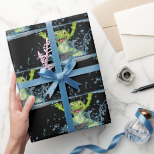 Papel De Regalo Salto De Ranas En Basura De Agua